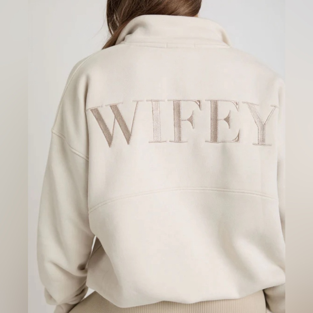 Six Stories Wifey 1/4 Zip Bridal Sweatshirt